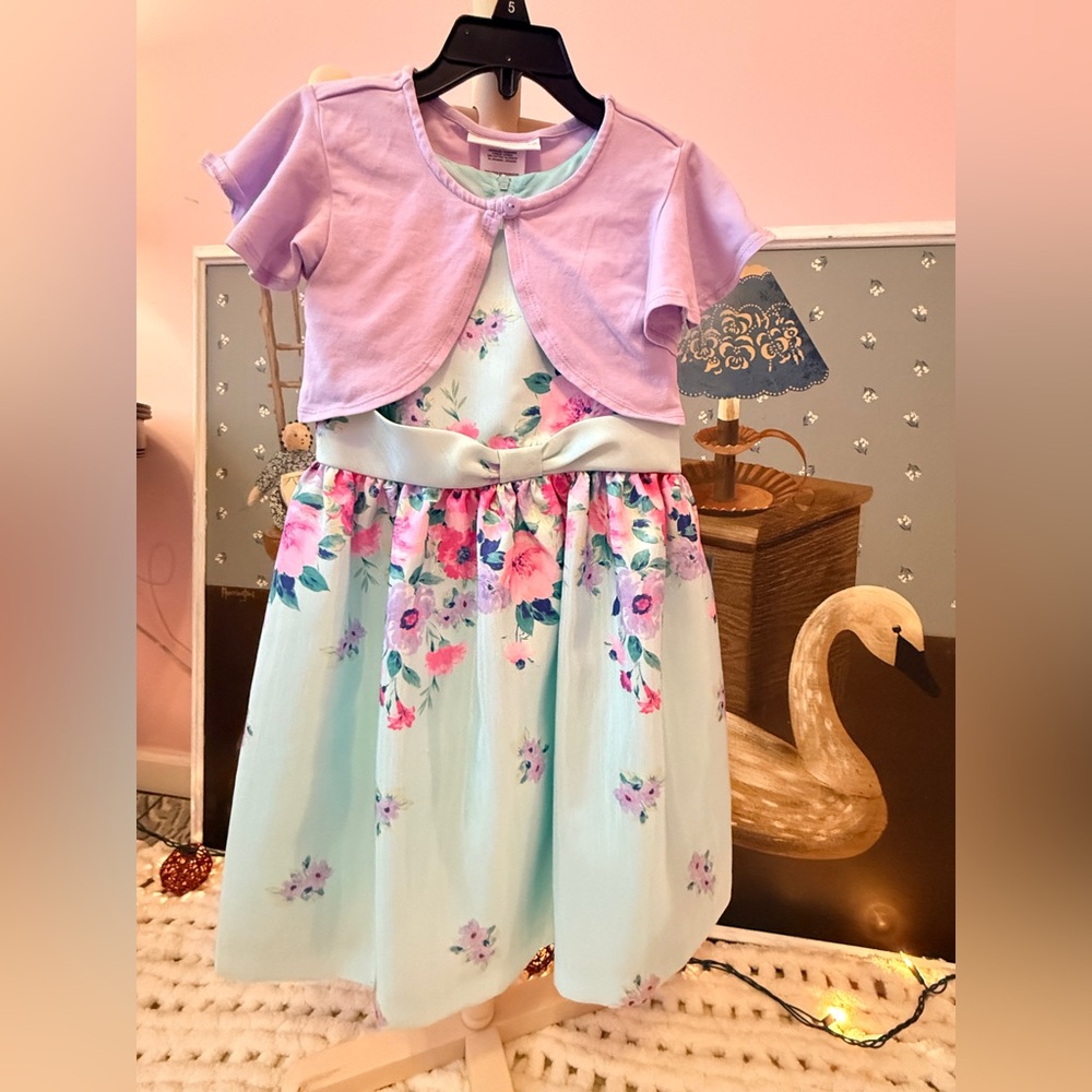 Bonnie Jean Lavender Bolero Floral Dress